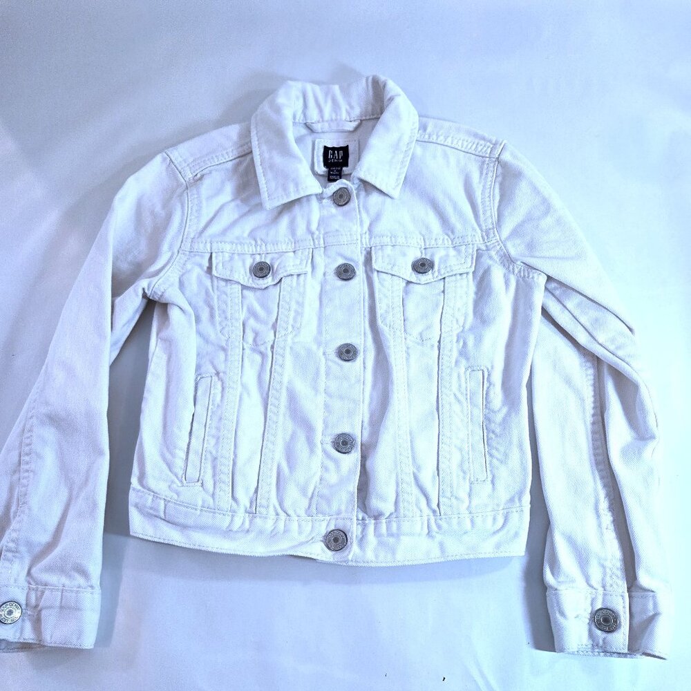 Gap White Toddler Denim Jacket Size M